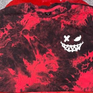 SHEIN Black and Red Graphic Kids Tee